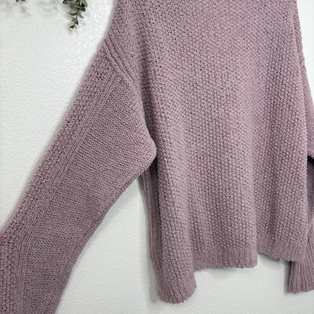 Free People Coco V-Neck Pullover Sweater, Large, Lilac Purple Knit - Picture 6 of 7